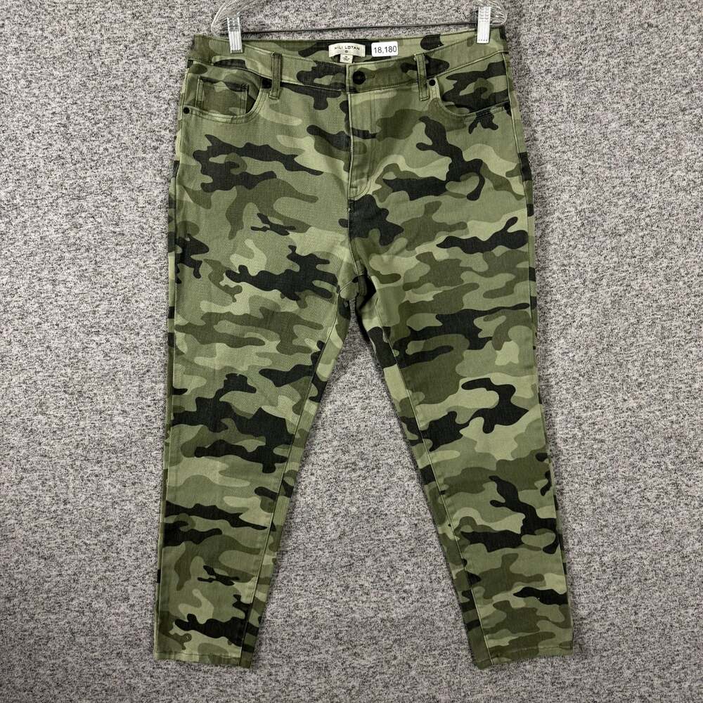 Nili Lotan x Target Women's Size 16 Green Camouflage Cropped Skinny Jeans
